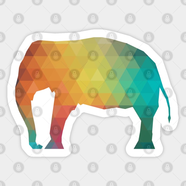 Rainbow elephant silhouette Sticker by AdiDsgn